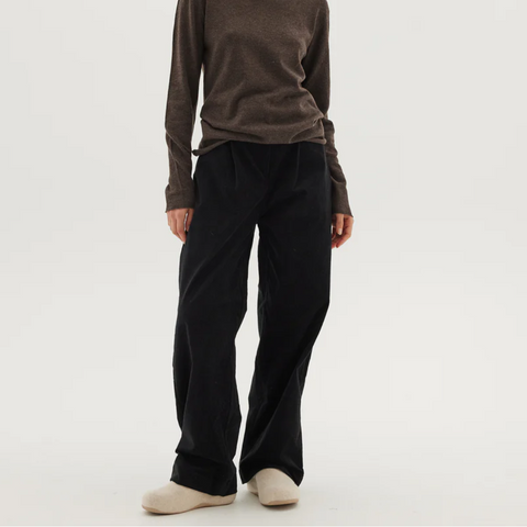 Cloth & Co :: The Corduroy Tailored Pant (Black)