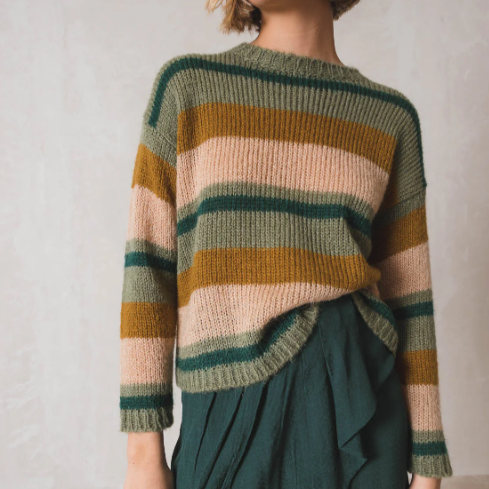 Indi and Cold ::  Jersey Plain Knit Striped Jumper - 655