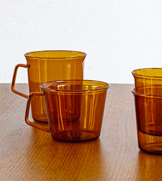 Kinto Cast Amber Glass Coffee Mug - 430 ml