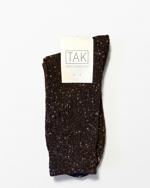 TAK :: Socks Speckled Ribbed Wool Sock