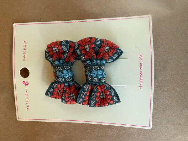 TAK :: Kids Hair Accessory Range - Brocade Bow Clip Set