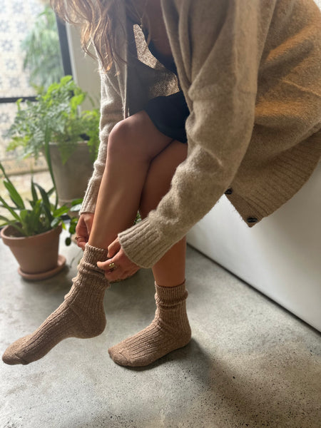 TAK :: Socks Speckled Ribbed Wool Sock