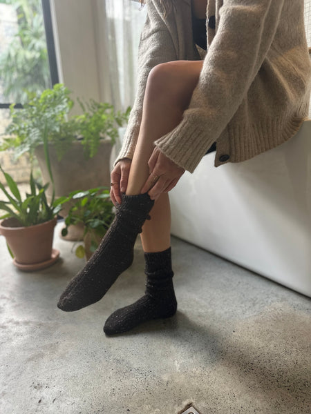 TAK :: Socks Speckled Ribbed Wool Sock