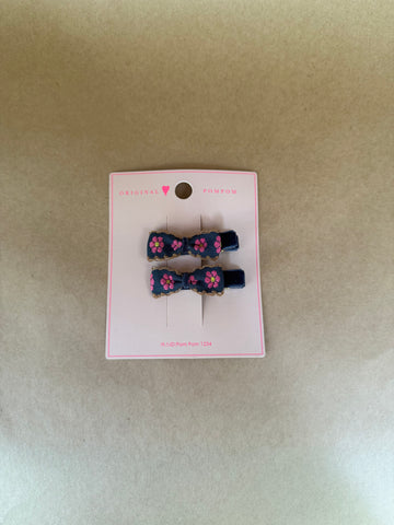 TAK :: Kids Hair Clip - Velvet and Brocade Bow Clip