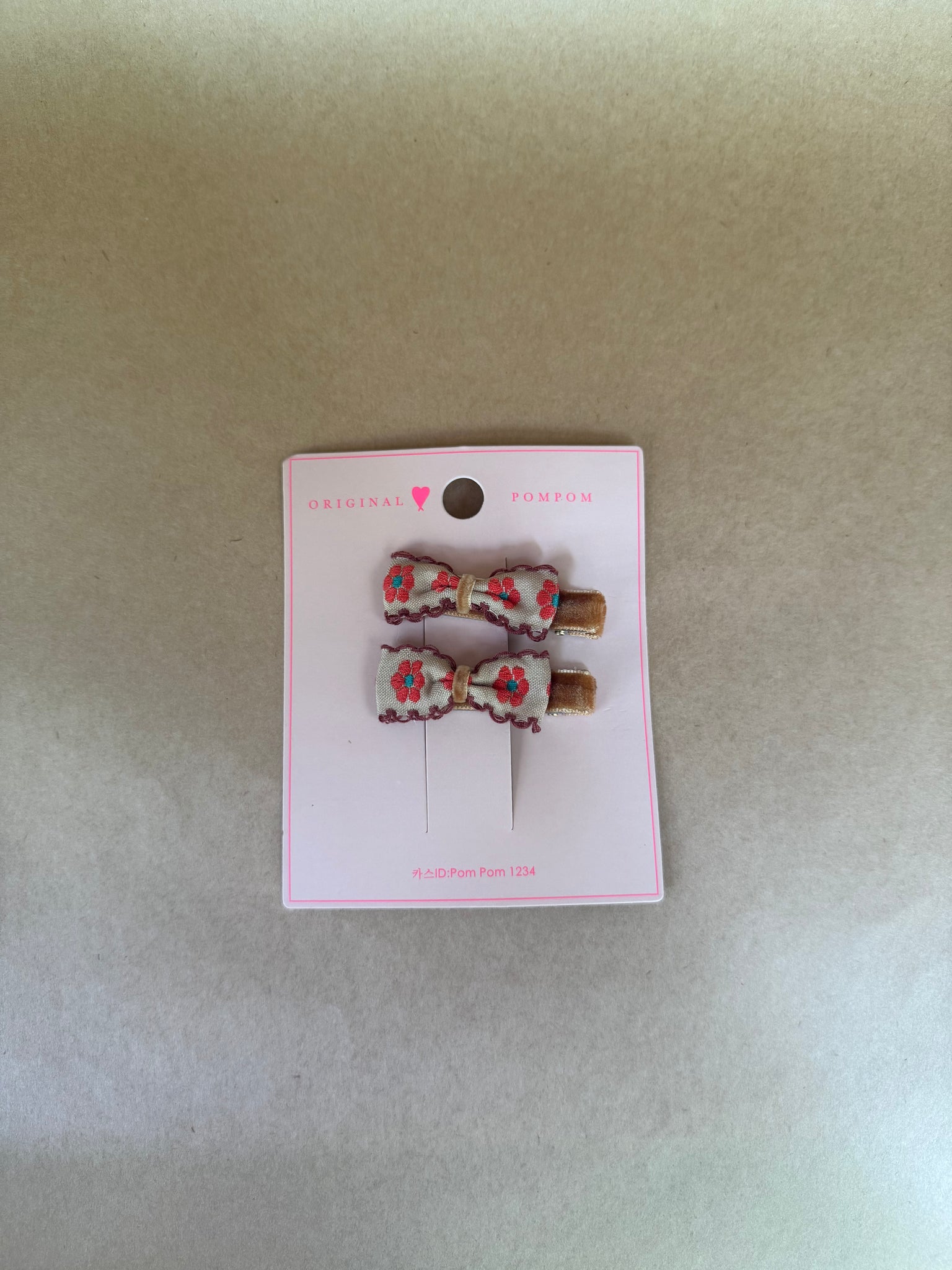 TAK :: Kids Hair Clip - Velvet and Brocade Bow Clip