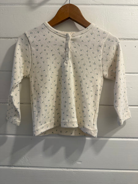 Sylvan :: Pointelle Petit floral Long Sleeve Top