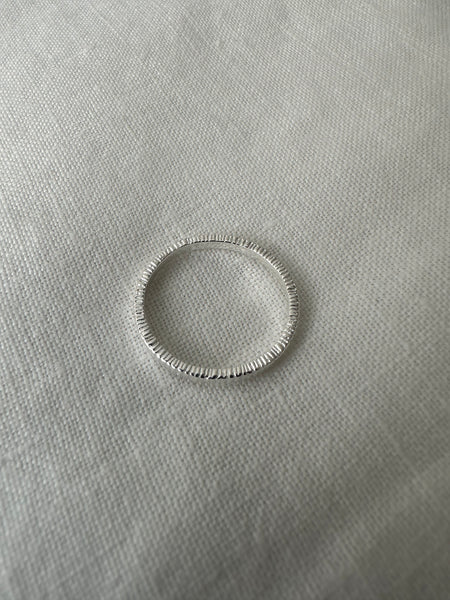 TAK :: Sterling Silver Full Brush Stacker Ring