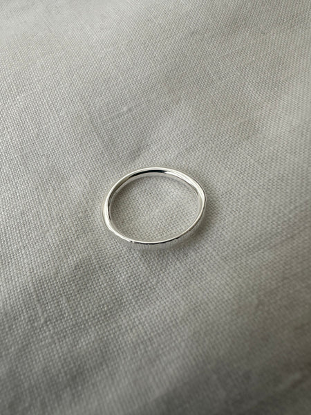 TAK :: Sterling Silver Part Brush Stacking Ring
