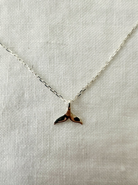 TAK :: Sterling Silver Whale Tail Necklace and Charm
