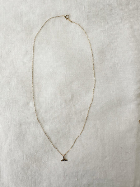 TAK :: Solid Gold Whale Tail Necklace and Charm
