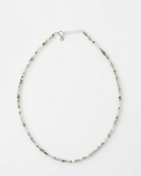 TAK :: Soft Green Moss Agate Bead Necklace