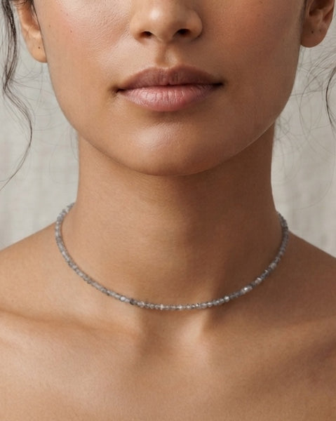 TAK :: Faceted Labradorite  Bead Necklace
