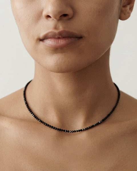 TAK :: Black Japanese Glass Bead Necklace