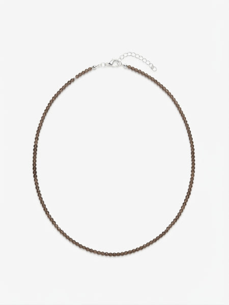 TAK :: Smokey Beige Japanese Glass Bead Necklace