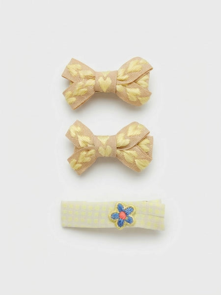 TAK :: Pompom Kids Hair - Bow and flower Clip - 3 pack