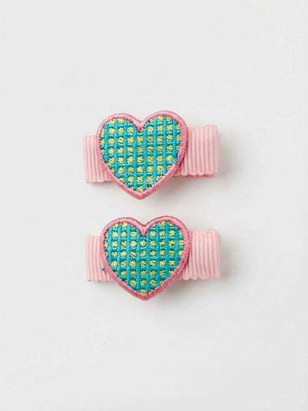 TAK :: Pompom Kids Hair - Love Heart Clip - 2 pack