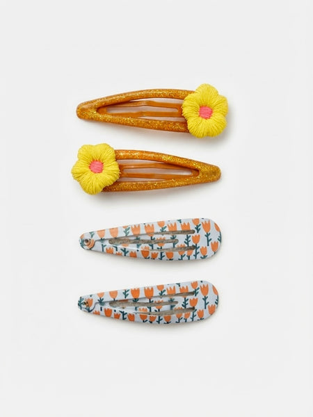 TAK :: Pompom Kids Hair -Daisy Flower Clip - 4 pack