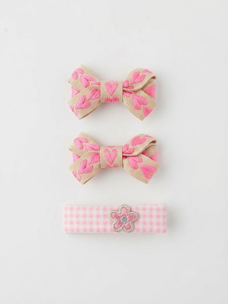 TAK :: Pompom Kids Hair - Bow and flower Clip - 3 pack