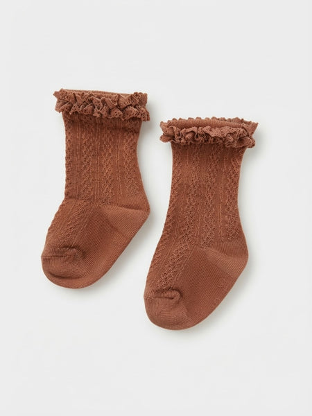 TAK :: Kids Socks - Cable Lace Top