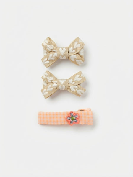 TAK :: Pompom Kids Hair - Bow and flower Clip - 3 pack