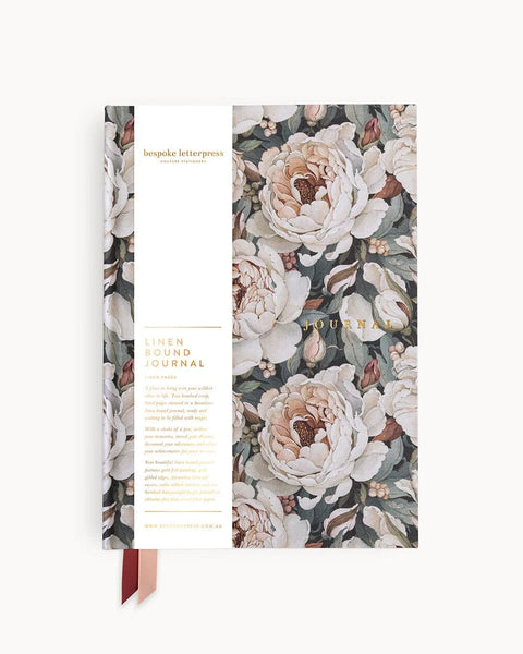 Bespoke Letterpress_Journal_Linen Bound_Floral Print_200 pages
