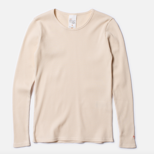 Nudie Jeans Co :: Jersey Rib Long Sleeve Tee - Egg White