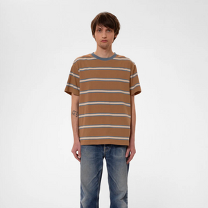 Nudie Jeans Co :: Leffe 90's Stripe Tshirt - Tobacco