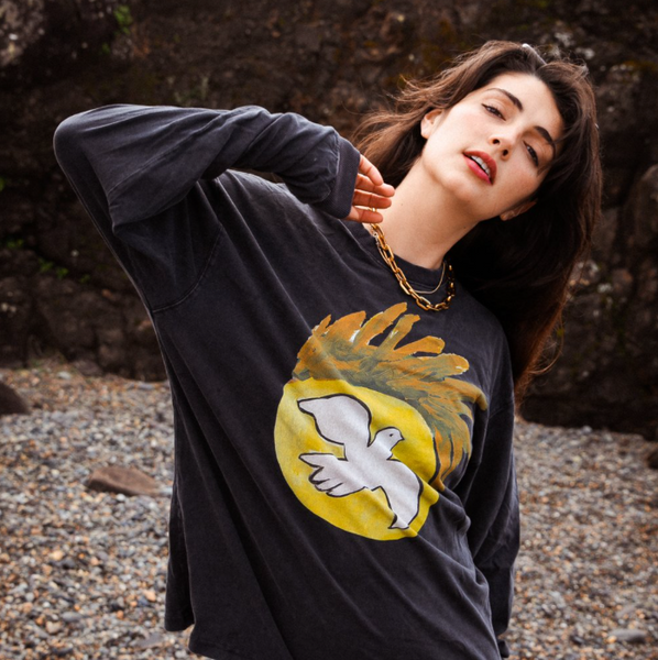 Jordy Sos :: Organic Cotton Long Sleeve Tee in Peace Dove