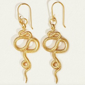 Temple of The Sun ::  Snake Earrings Gold