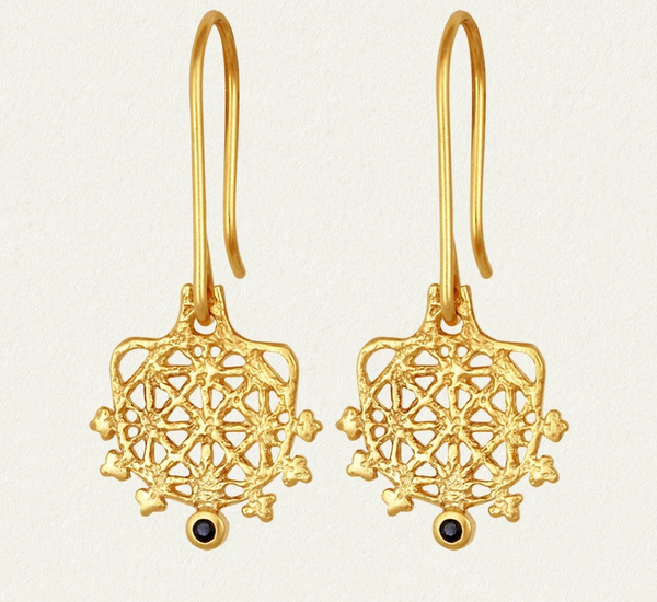 Temple of The Sun :: Arinna Earrings Sapphire Gold