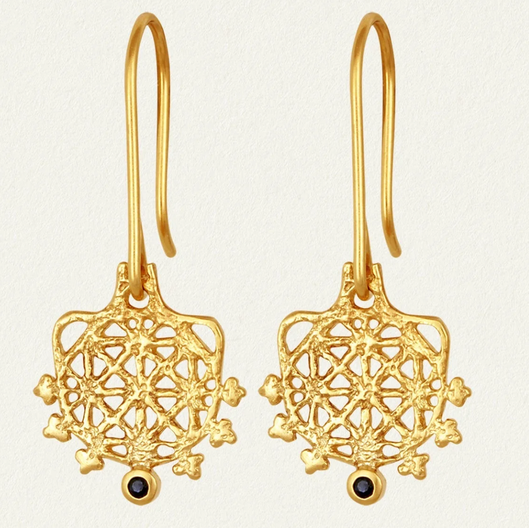 Temple of The Sun :: Arinna Earrings Sapphire Gold