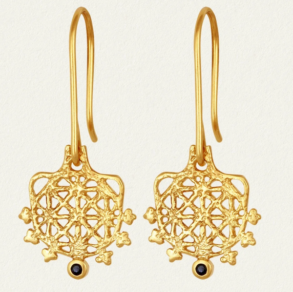 Temple of The Sun :: Arinna Earrings Sapphire Gold