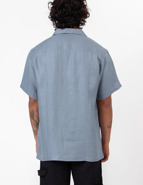 Mr Simple :: Shore Cuban SS Shirt - Slate Blue