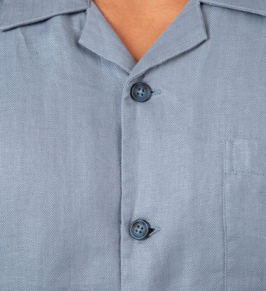 Mr Simple :: Shore Cuban SS Shirt - Slate Blue