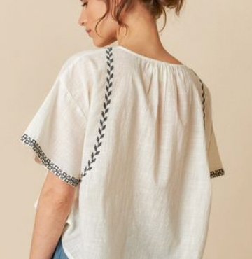 Indi and Cold :: Embroidered Trapeze Shirt - 245