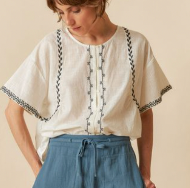 Indi and Cold :: Embroidered Trapeze Shirt - 245