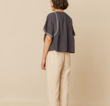 Indi and Cold :: Embroidered Trapeze Shirt - 245