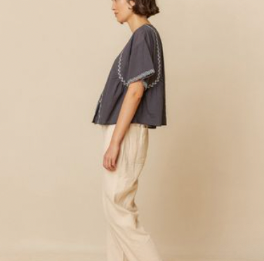 Indi and Cold :: Embroidered Trapeze Shirt - 245