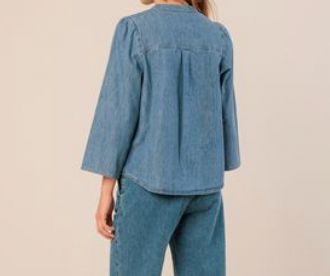 Indi and Cold :: Mao Collar Denim Shirt - 118