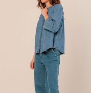 Indi and Cold :: Mao Collar Denim Shirt - 118