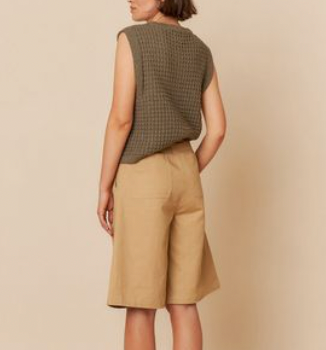 Indi and Cold :: Gabardine Contrast Bermuda Shorts - 296