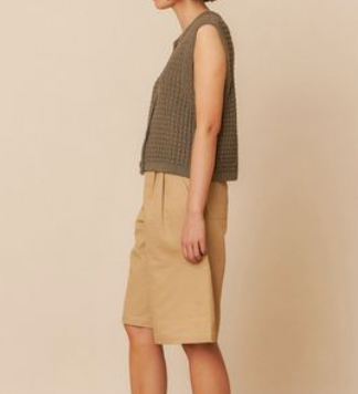 Indi and Cold :: Gabardine Contrast Bermuda Shorts - 296