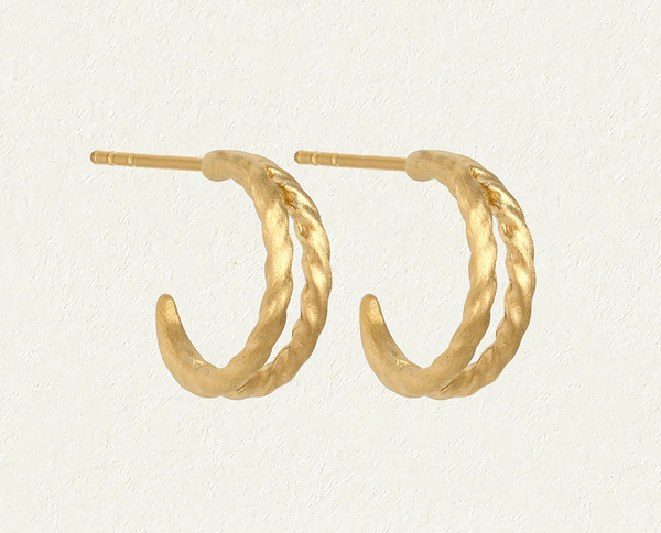 Temple of the Sun :: Priam Split Hoops Gold Vermeil
