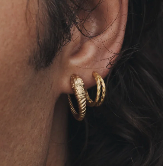 Temple of the Sun :: Priam Split Hoops Gold Vermeil