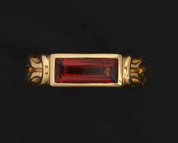 Temple of the Sun :: Airla Solitaire Ring Garnet Gold