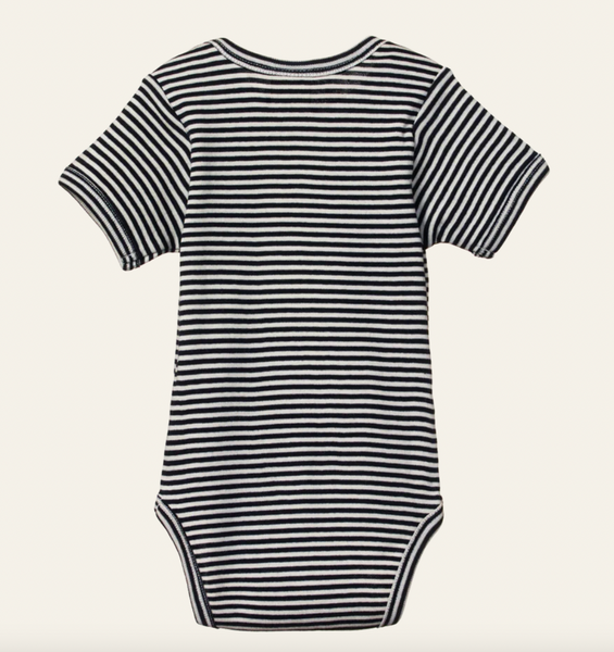 Nature Baby :: Short Sleeve Body suit - Navy Stripe