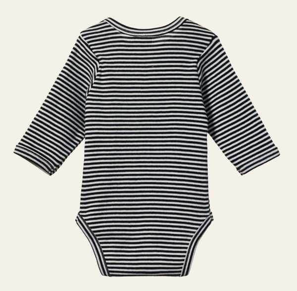 Nature Baby :: Long Sleeve Bodysuit - Navy Stripe