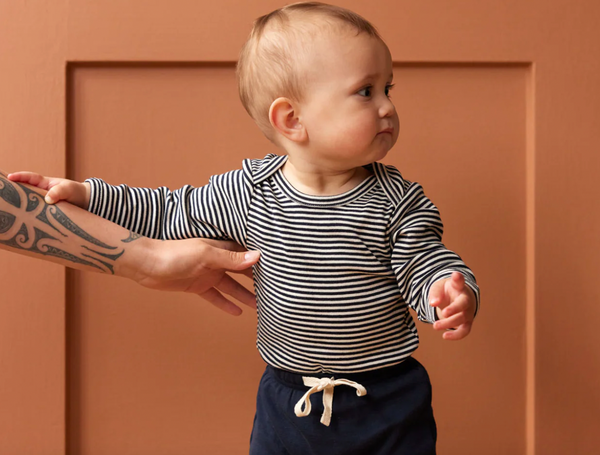 Nature Baby :: Long Sleeve Bodysuit - Navy Stripe