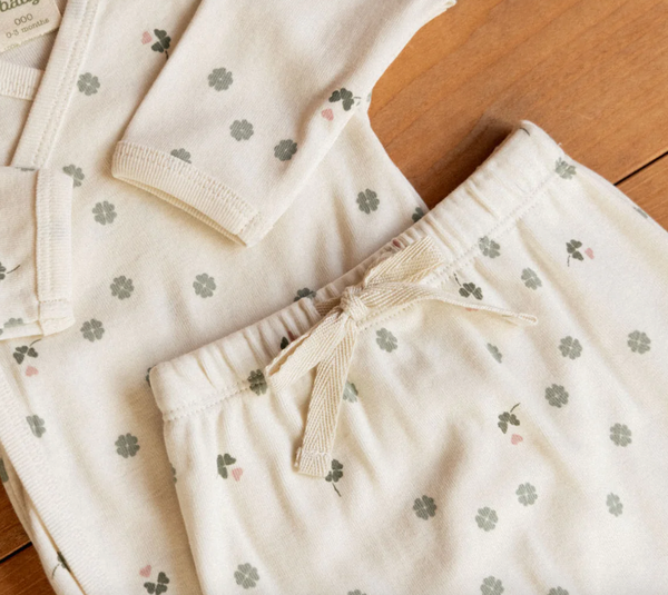 Nature Baby :: Long Sleeve Kimono Bodysuit - Lucky Print