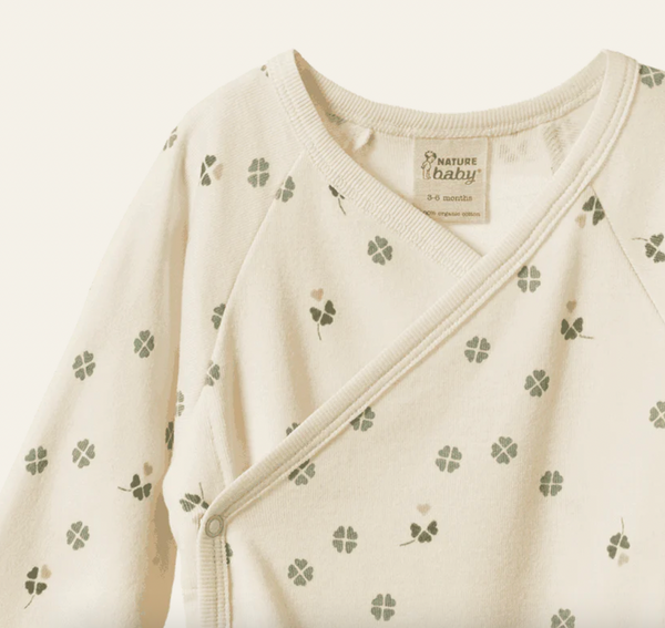 Nature Baby :: Long Sleeve Kimono Bodysuit - Lucky Print